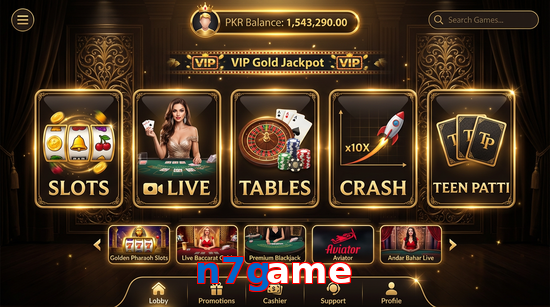 Main screen of N7game casino page for PK players